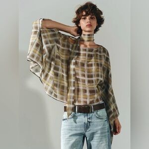 Zara neck scarf pattern top - off the shoulder! New with tags!